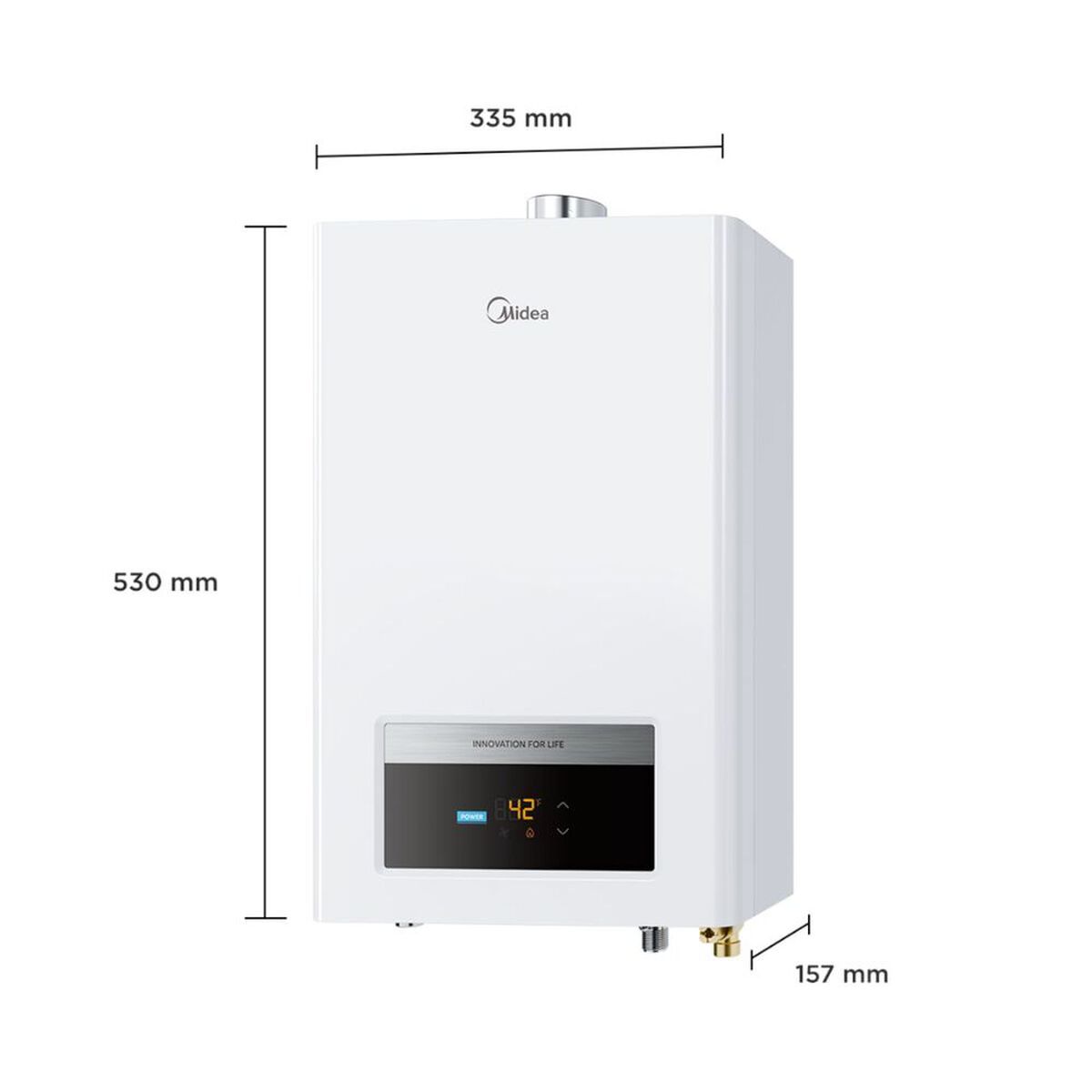 Calefont Gas Natural Midea MGWH13-26EQPCLW-GN Tiro Forzado 13 lts.