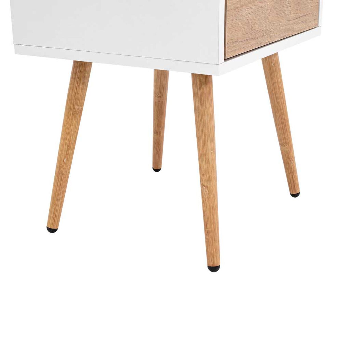 Velador TuHome Otom 1 Cajones Blanco y Rovere