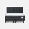 Cama Europea Rosen 2 Plazas New Style 6 + Respaldo Grafito