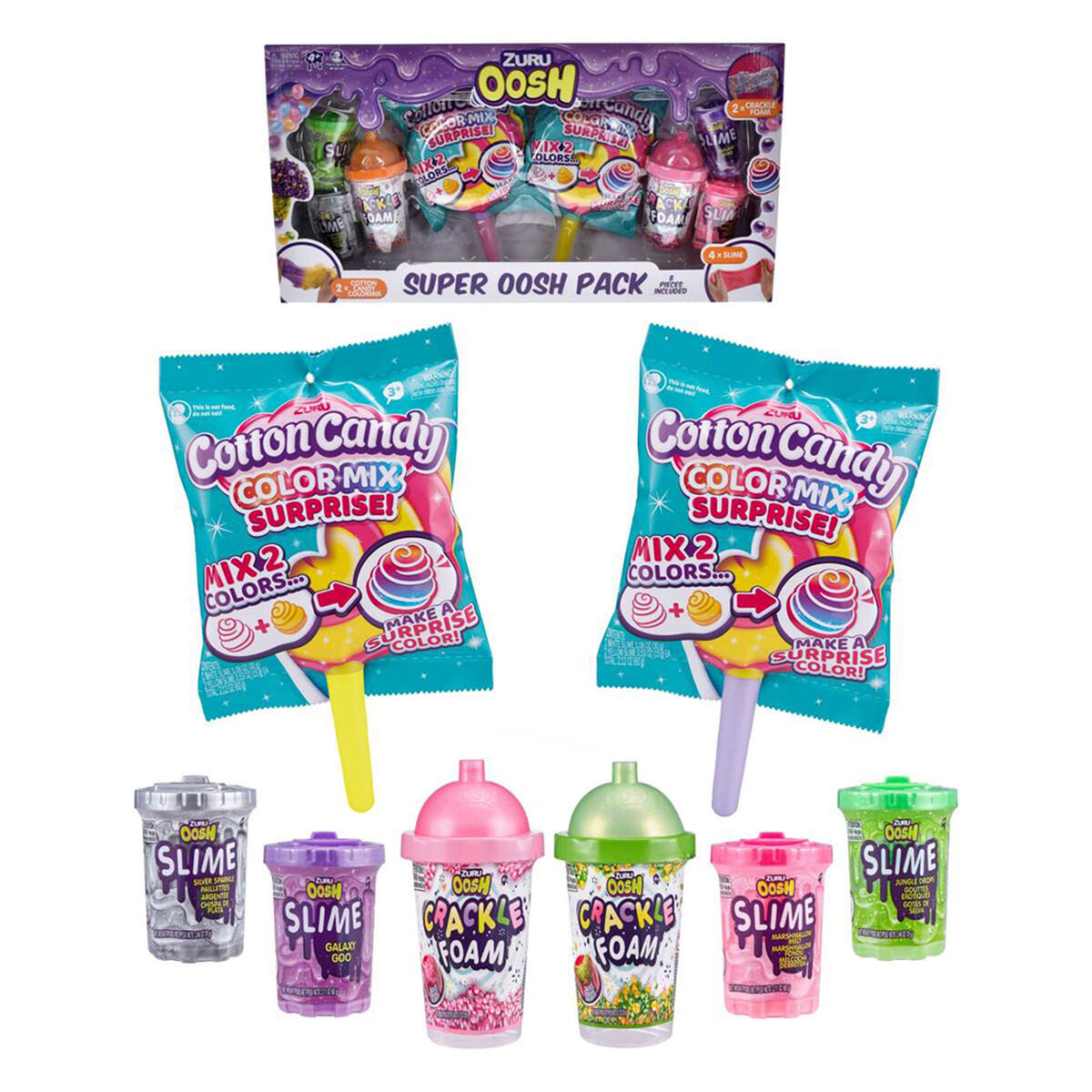 Super Pack Slime que Incluye 8 Elementos Oosh Zuru