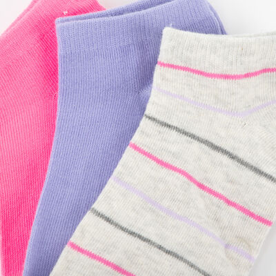 Imagen 2 del producto Pack 3 Calcetines Corto de Algodón Niña Mila Fucsia