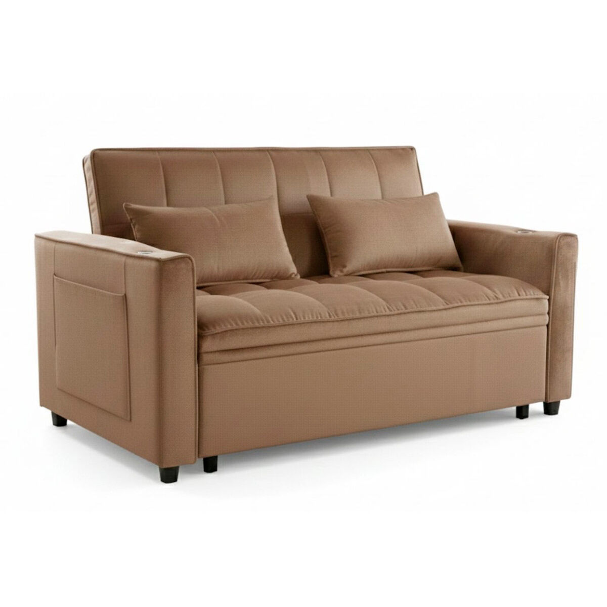 Sof&aacute; Cama Seccional Daniels Sidney 2 Cuerpos Caf&eacute;