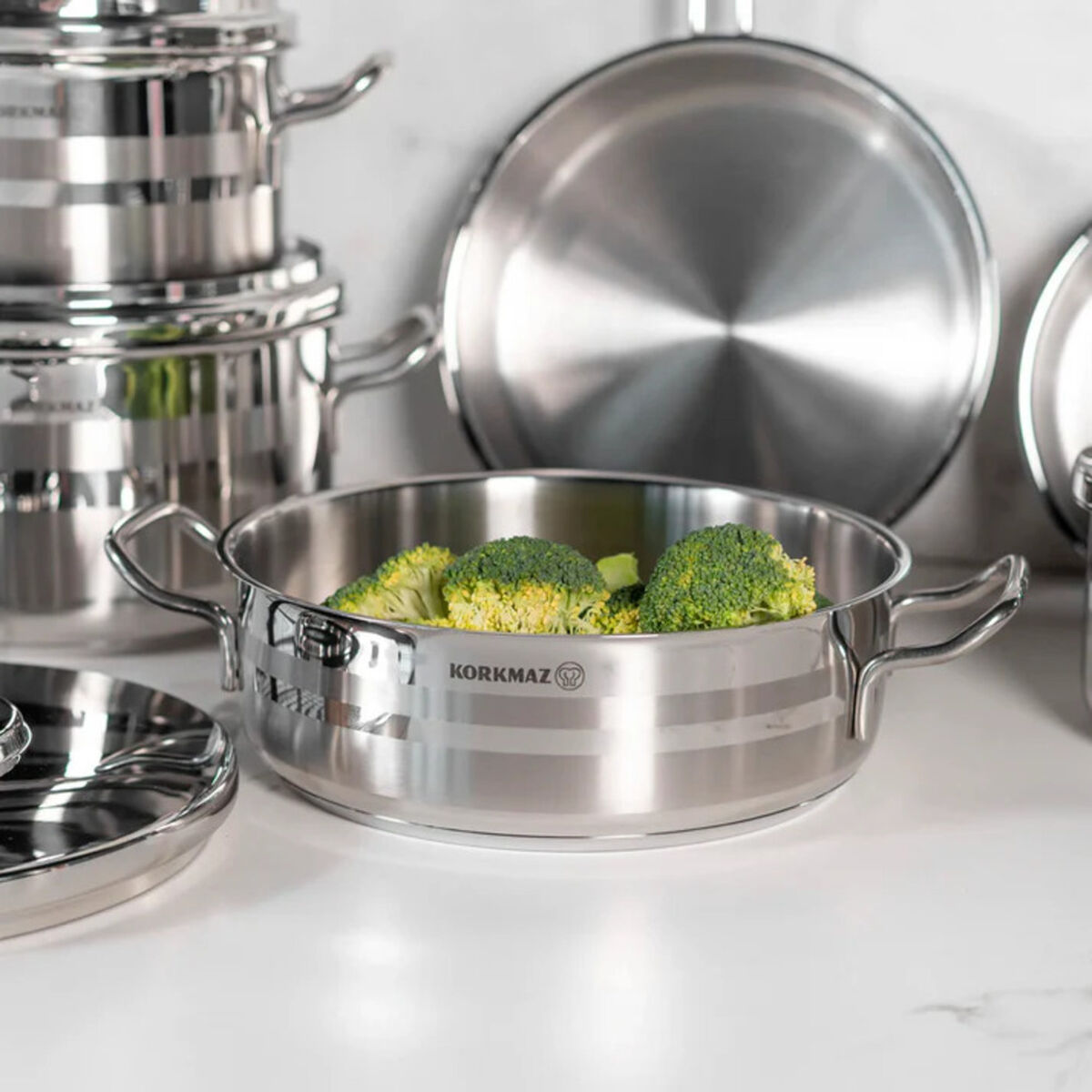 Bater&iacute;a de Cocina Korkmaz Astron 12 Piezas Acero Inox