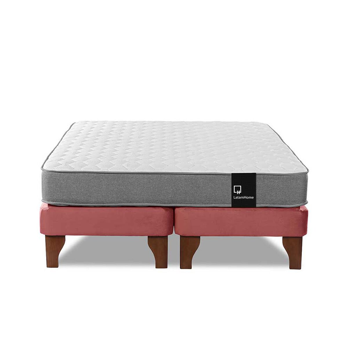 Cama Europea Latam Home Base Dividida 2 Plazas Zen Pro Tela Palo Rosa