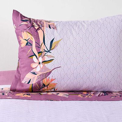 Imagen 2 del producto Juego de Sábanas American Family 144 Hilos 1,5 Plazas Kendari Morado