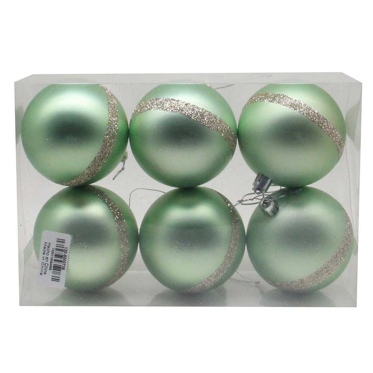 Set 6 Esferas para Árbol de Navidad Casanova Menta 8 cm