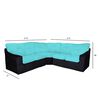 Sof&aacute; Secccional Muebles MYM Evelin 4 Cuerpos Turquesa Negro