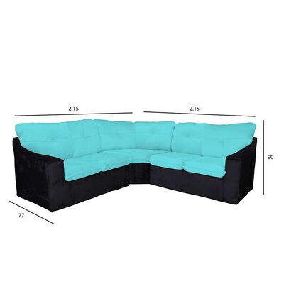 Imagen 2 del producto Sofá Secccional Muebles MYM Evelin 4 Cuerpos Turquesa Negro