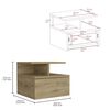 Velador Rectangular TuHome Dreams 1 Cajón Macadamia
