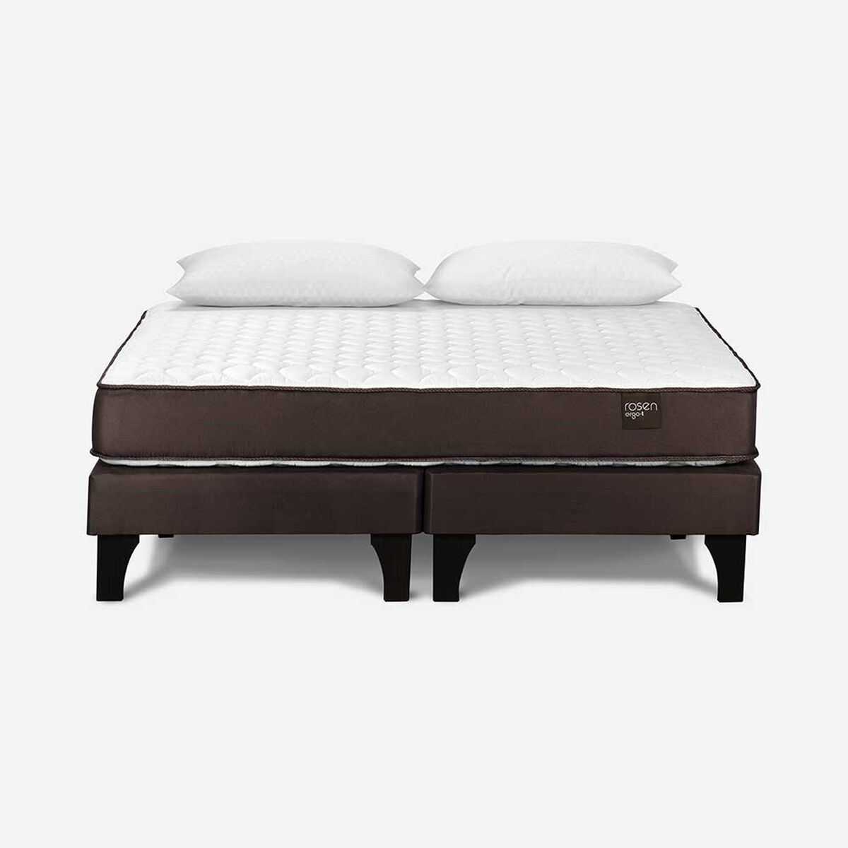 Cama Europea Rosen Base Dividida 2 Plazas Ergo T + 2 Almohadas Light Americana
