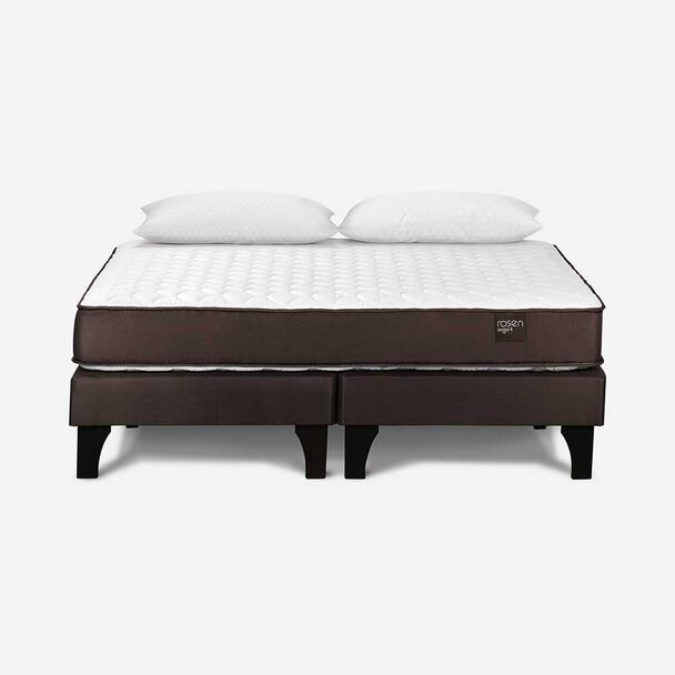 Cama Europea Rosen Base Dividida 2 Plazas Ergo T + 2 Almohadas Light Americana