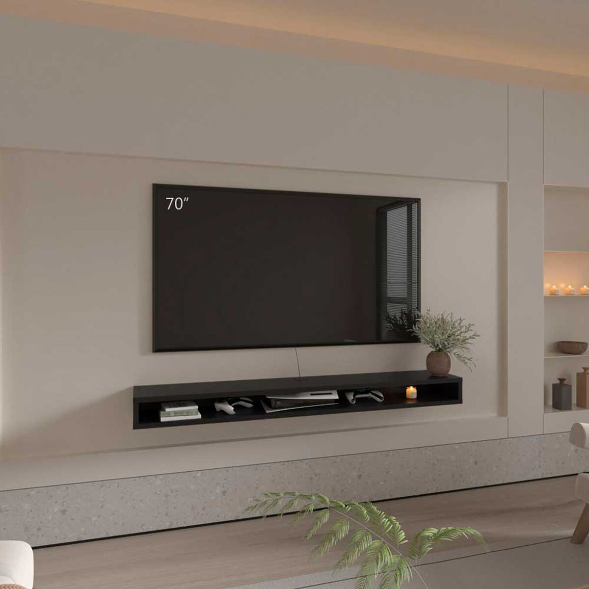 Panel TV TuHome Luft Hasta 75" Bardolino Y Blanco