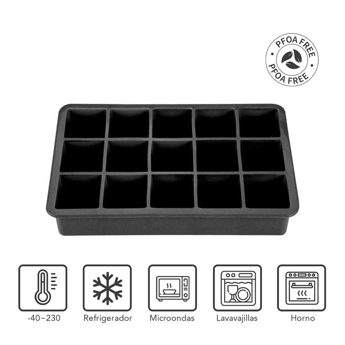 Cubeta de Hielo Simplit 15 Hielos Negro