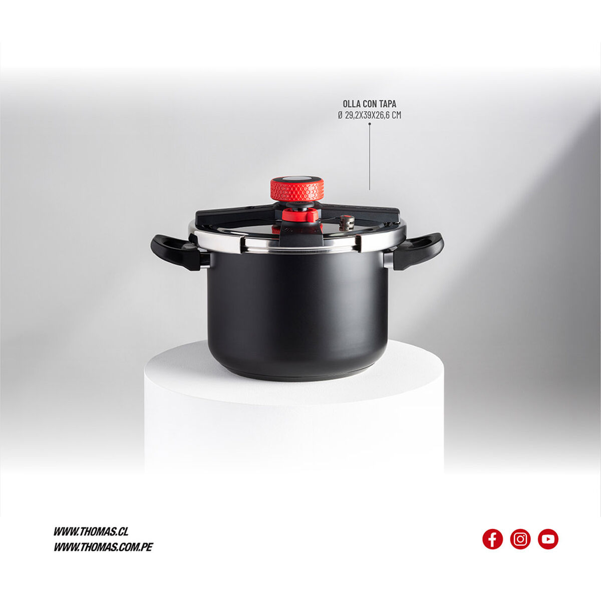 Olla a Presi&oacute;n Acero Inoxidable Thomas 8 L Negro