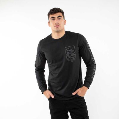 Polera Con Estampado Manga Larga Hombre Cutback