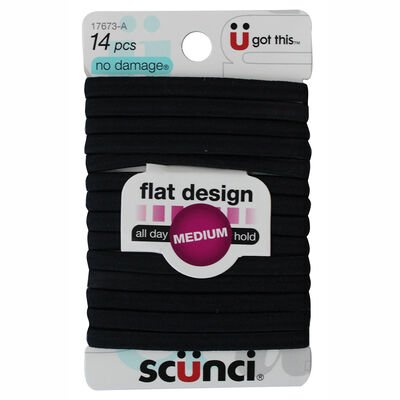 Set Elásticos Planos Negro, 14 Piezas