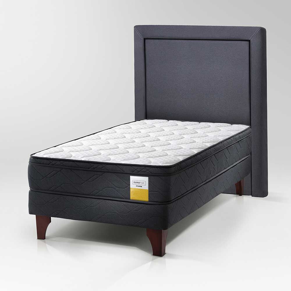 Cama Europea Drimkip 1,5 Plazas Plus Eurotop + Respaldo