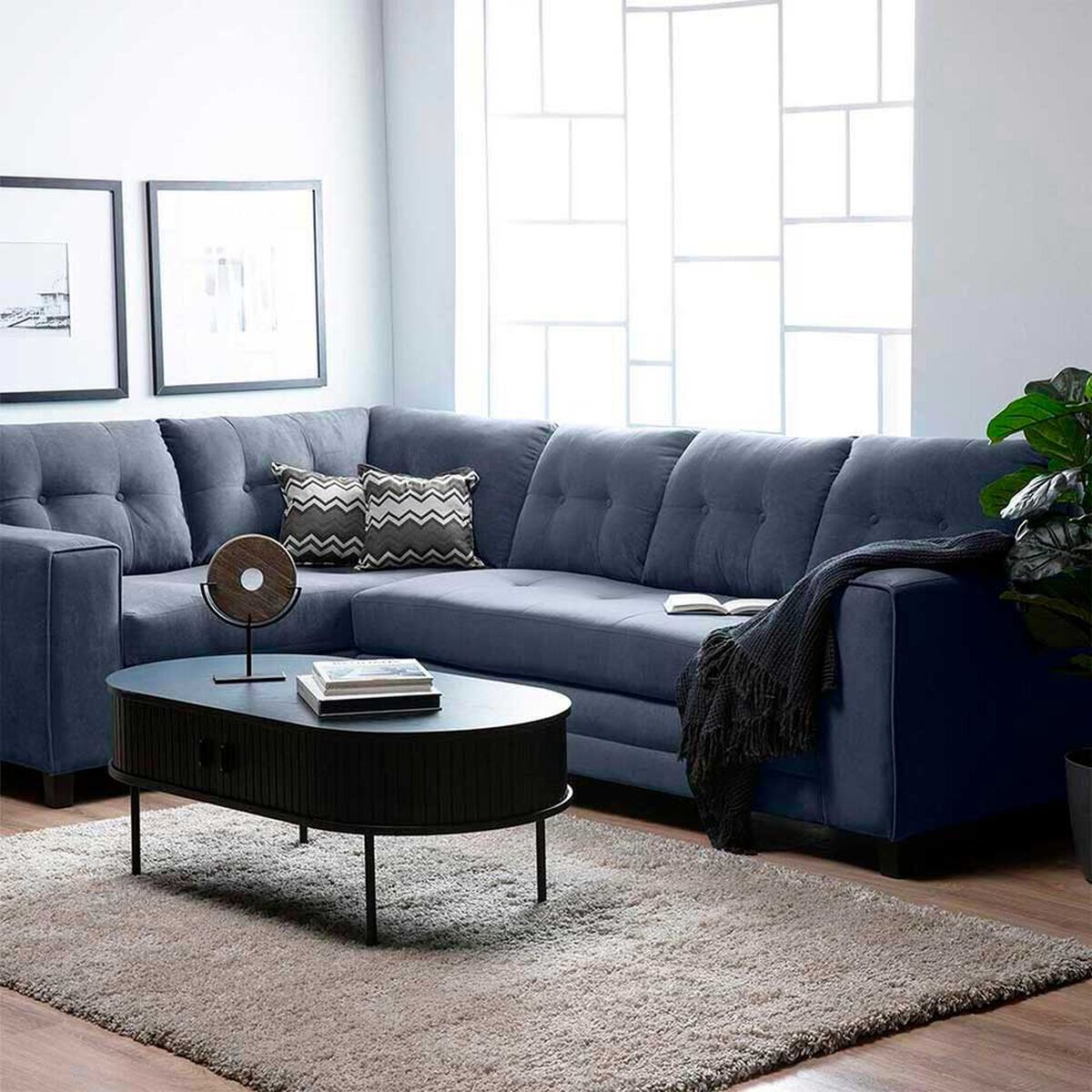 Sof&aacute; Seccional Izquierdo Living Factory Dubai 5 Cuerpos Gris