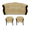 Juego de Living Elegant Detail Orlando Sofá 3 Cuerpos + Dos Sillones 1 Cuerpo Beige
