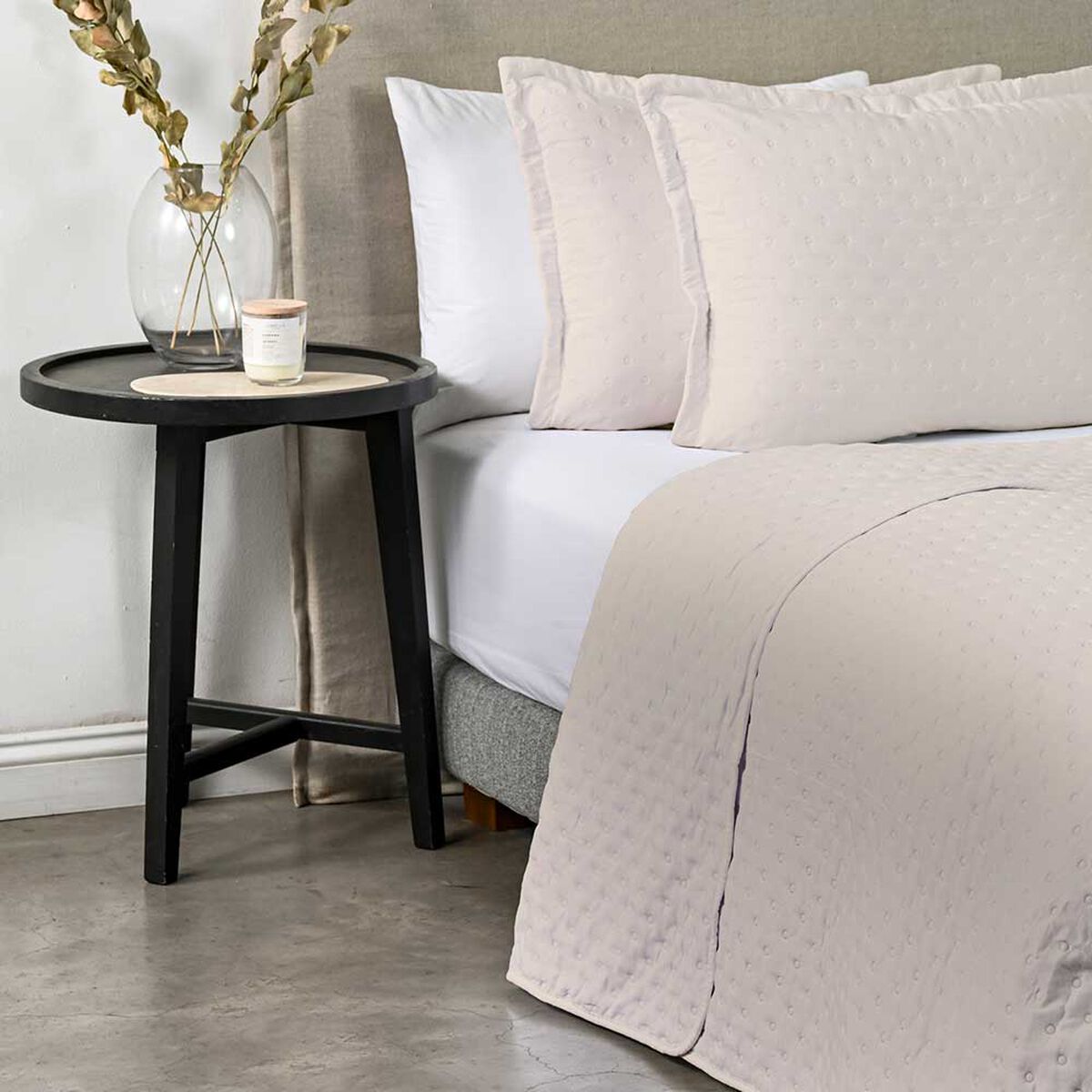 Quilt American Family 2 Plazas Dots Beige