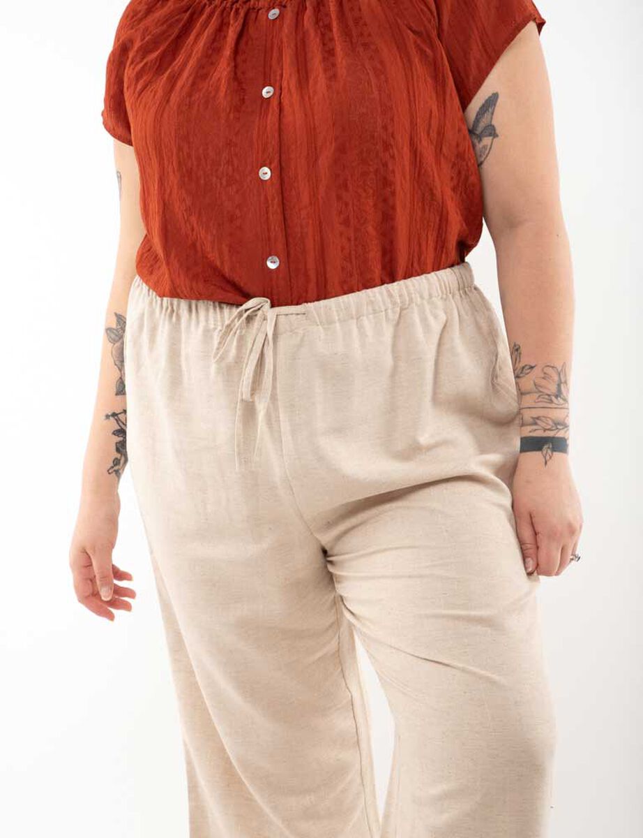 Pantalón Lino Recto Mujer Extralindas