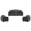 Juego de Living Innovamuebles Azucena Sofá 3 Cuerpos + Dos Sillones 1 Cuerpo Café Oscuro 