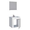 Vanitorio + Lavamanos + Espejo con Repisa Vekkahome Onix Blanco
