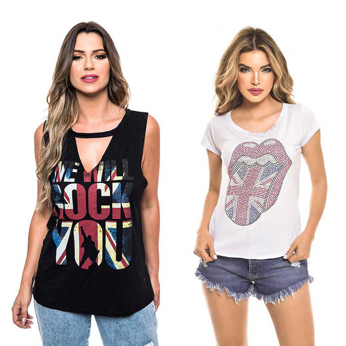 Pack 2 Poleras Mujer Rock Caviar