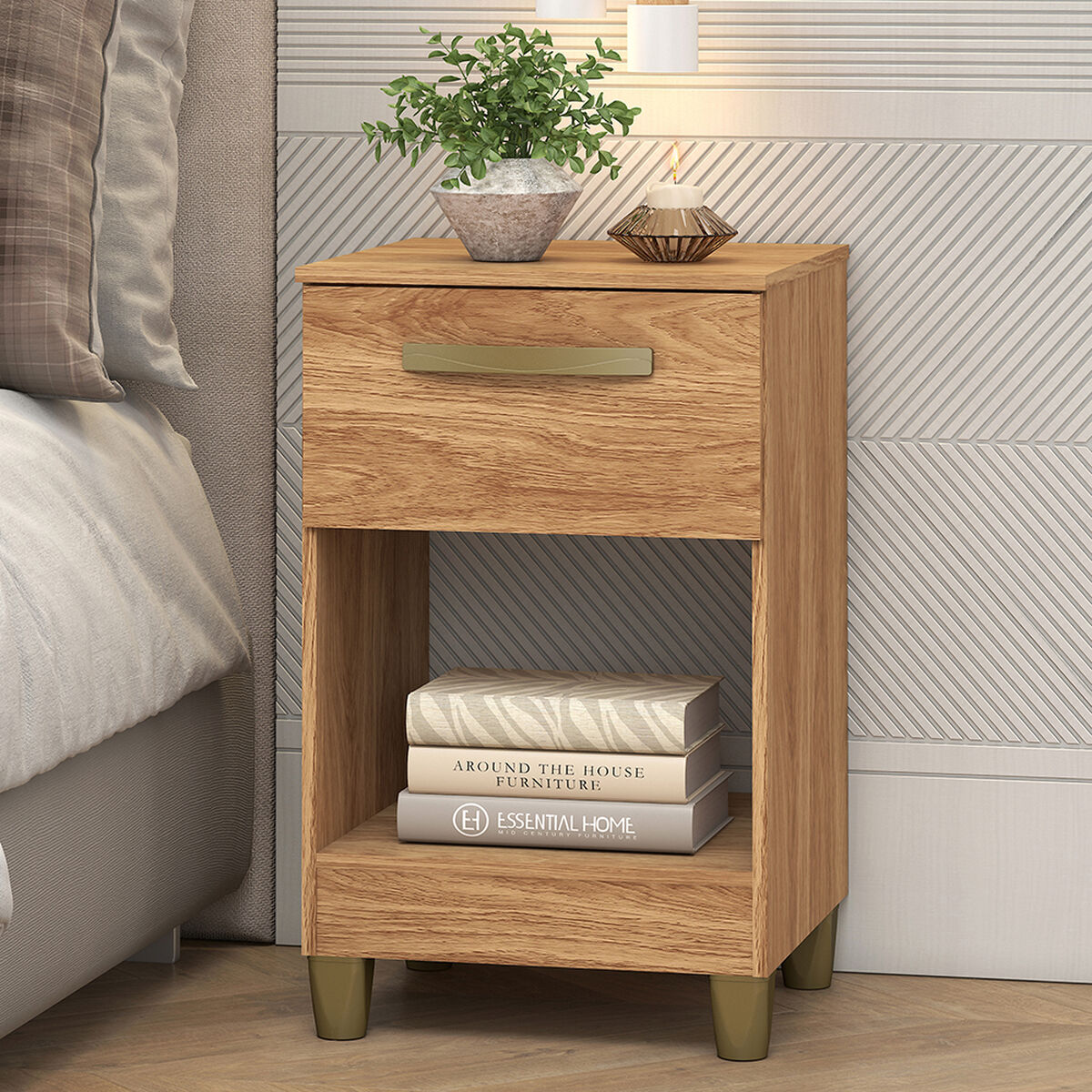 Velador Vekkahome Prada 1 Cajon Café