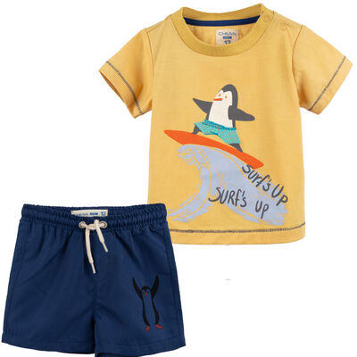 Imagen 1 del producto Conjunto Polera+Short Chess Baby Amarillo, Navy