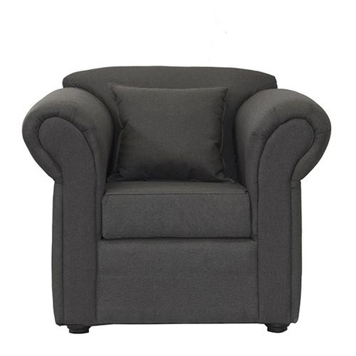 Juego de Living Essenza Amparo Sofá 3 Cuerpos + Dos Sillones 1 Cuerpo Gris Oscuro