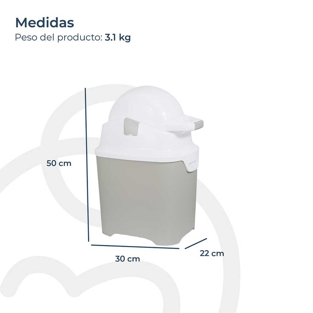 Basurero de Pa&ntilde;ales Beige Bebesit