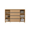 Cómoda Vekkahome Evidenza 4 Cajones 2 Puertas Café y Negro
