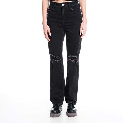 Jeans Tiro Ultra Alto Rotura Mujer Ellus