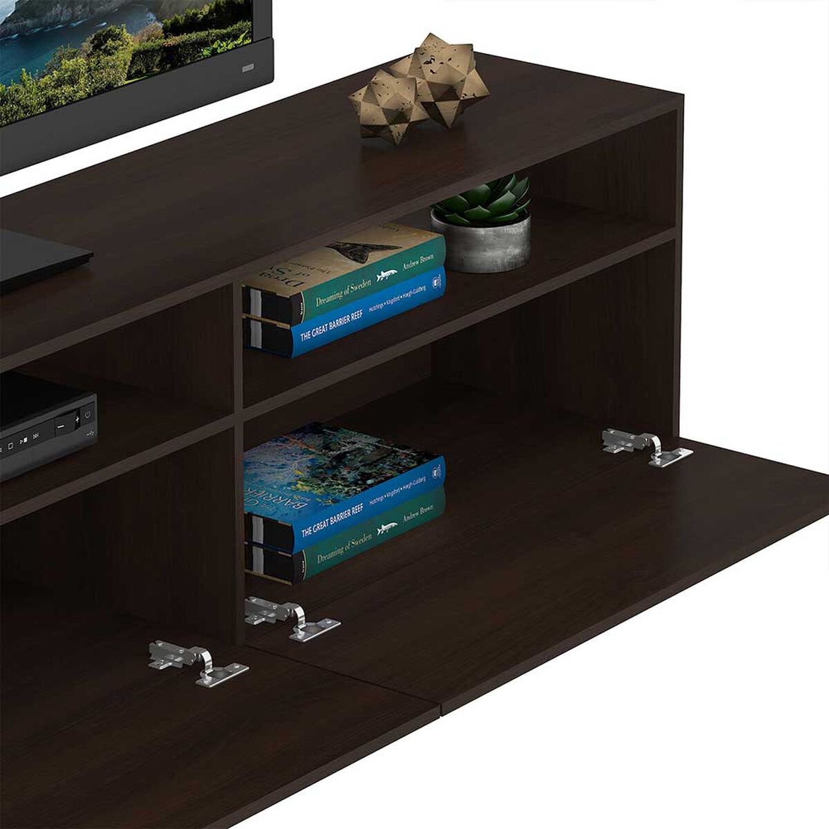 Rack TV Vekkahome Moyan 2 Puertas Café