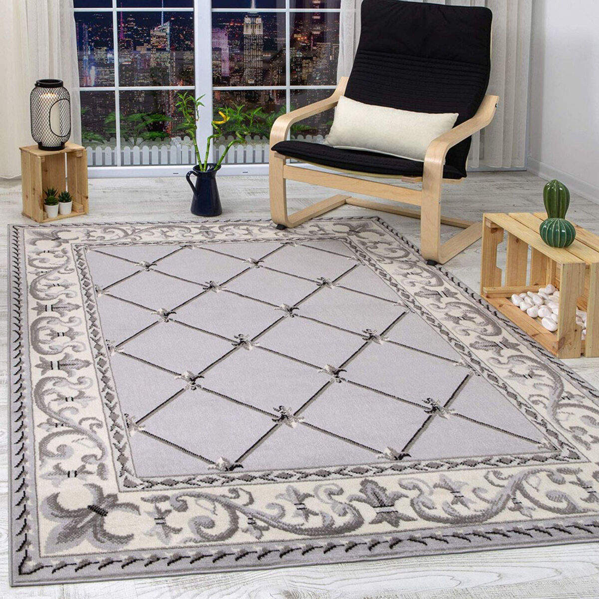 Alfombra Modalfo Kashan King 245 x 305 cm Gris