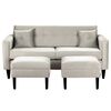 Juego de Living Bodevir New Retro Felpa 00 Sofá 3 Cuerpos + Dos Pouf 1 Cuerpo Gris 