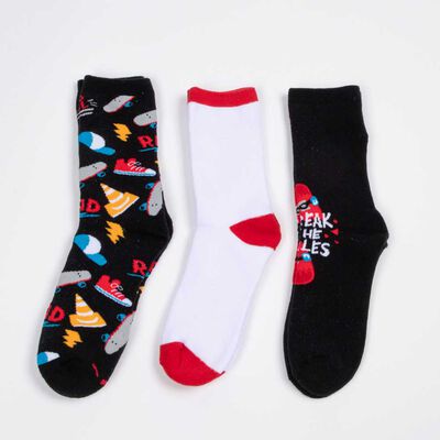 Imagen 2 del producto Pack 3 Calcetin Largo de Algodón Niño Cutback Negro