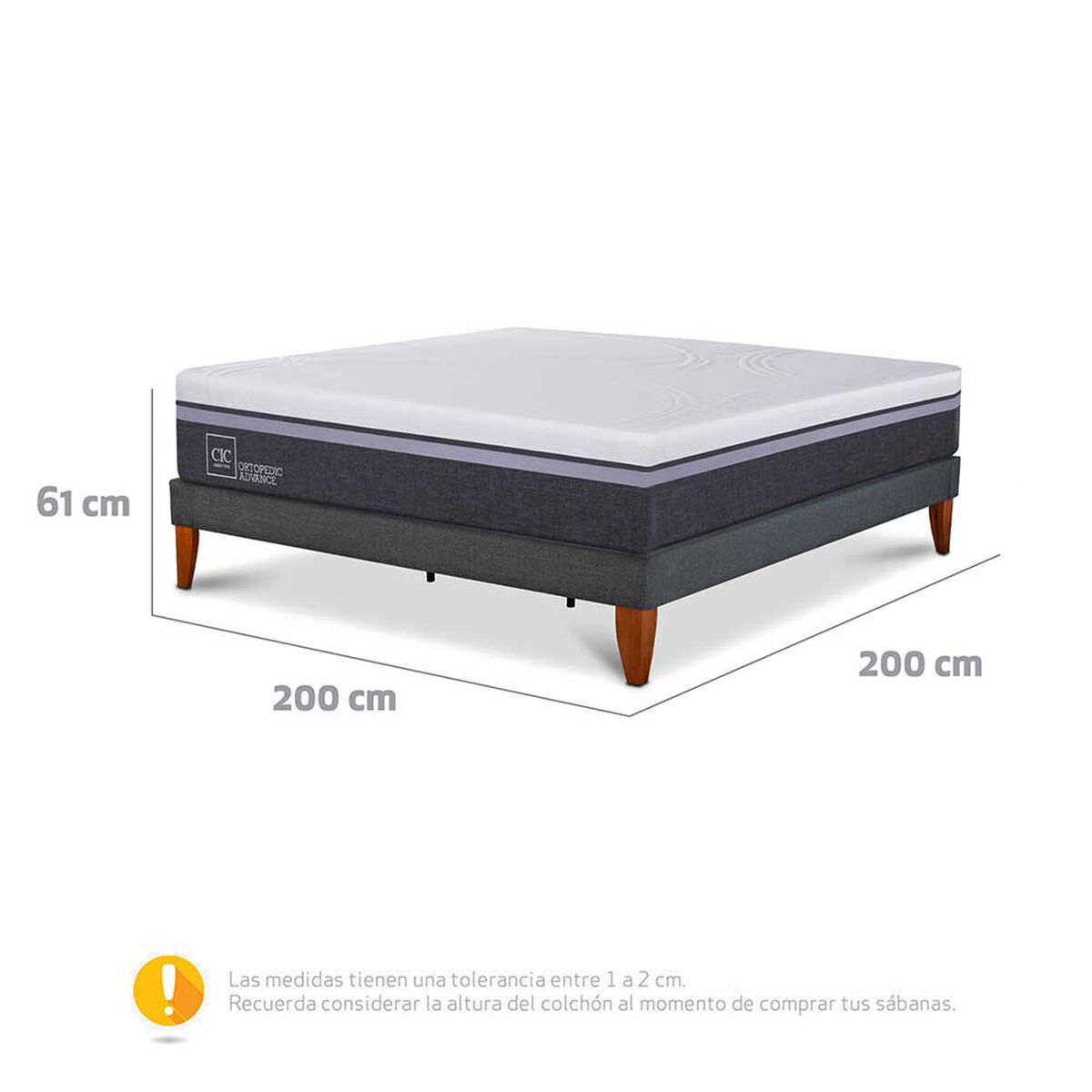 Cama Europea CIC S&uacute;per King Ortopedic