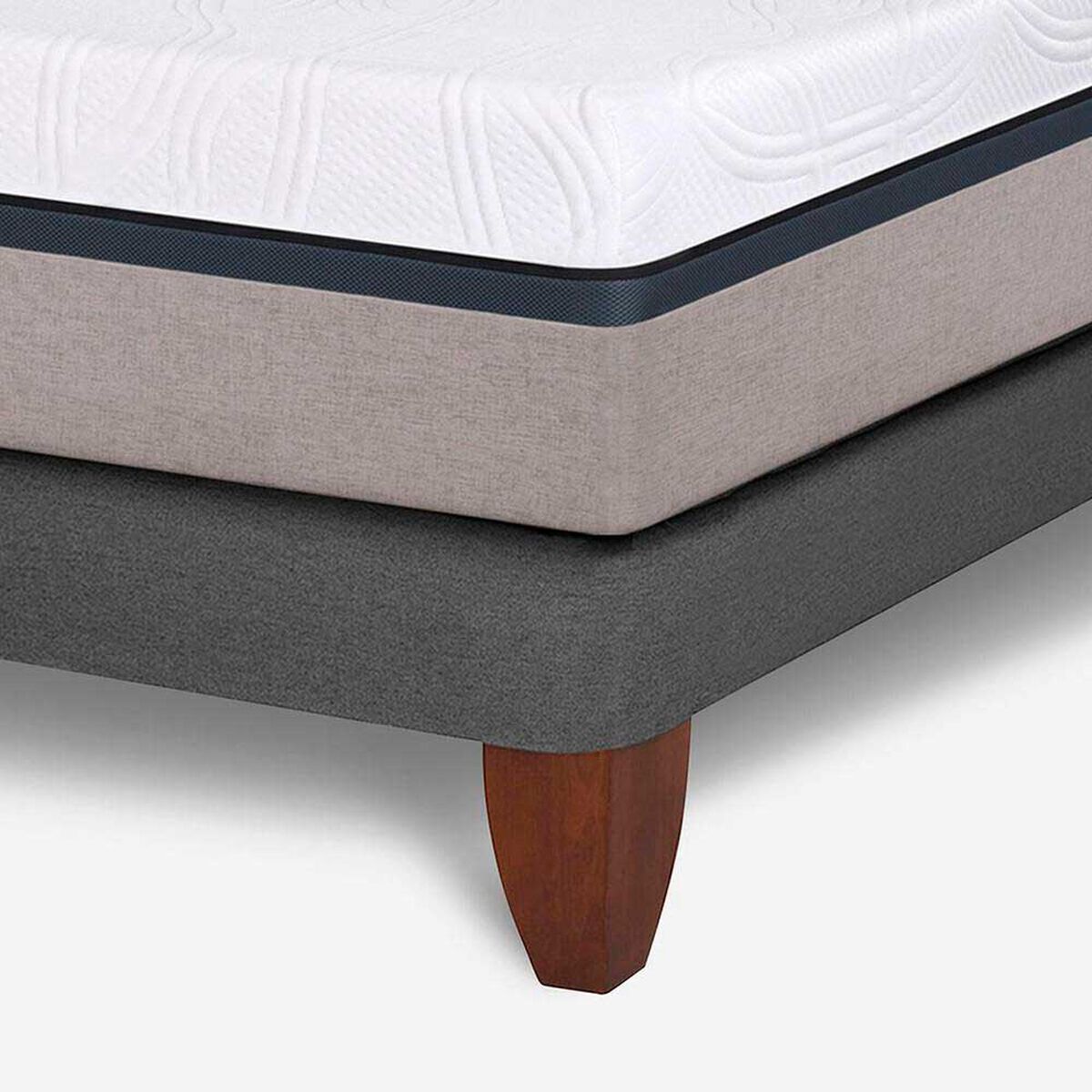 Cama Europea CIC Base Dividida King Balance + Respaldo + 2 Veladore Miro