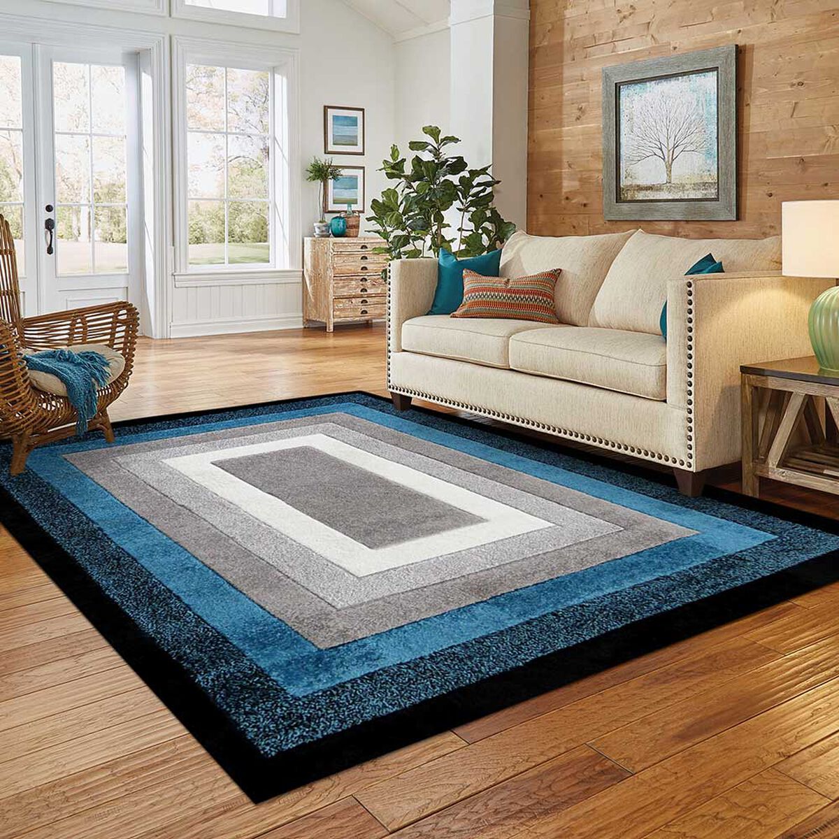 Alfombra Idetex Carved Azul 133 x 180 cm
