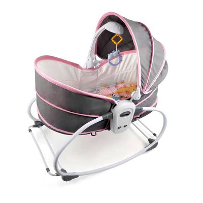 Cuna Moisés 5 en 1 con Vibración Mosquitero Lubabycas Rosada