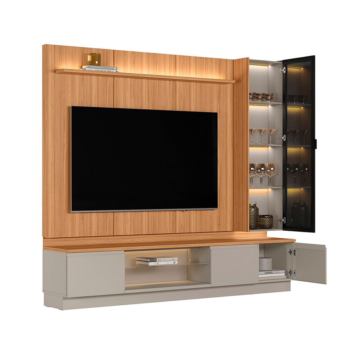 Home TV Di Poretti Design Magnuss Hasta 75" Caf&eacute; Claro