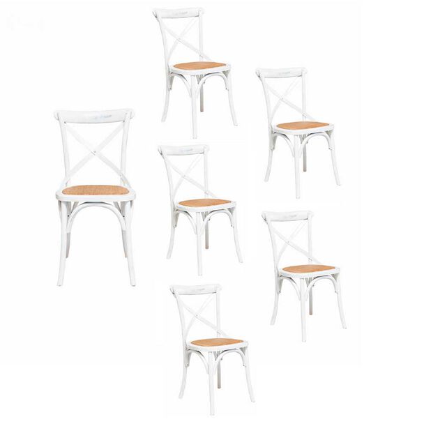 Set 6 Sillas Spazzio Retro Blanca