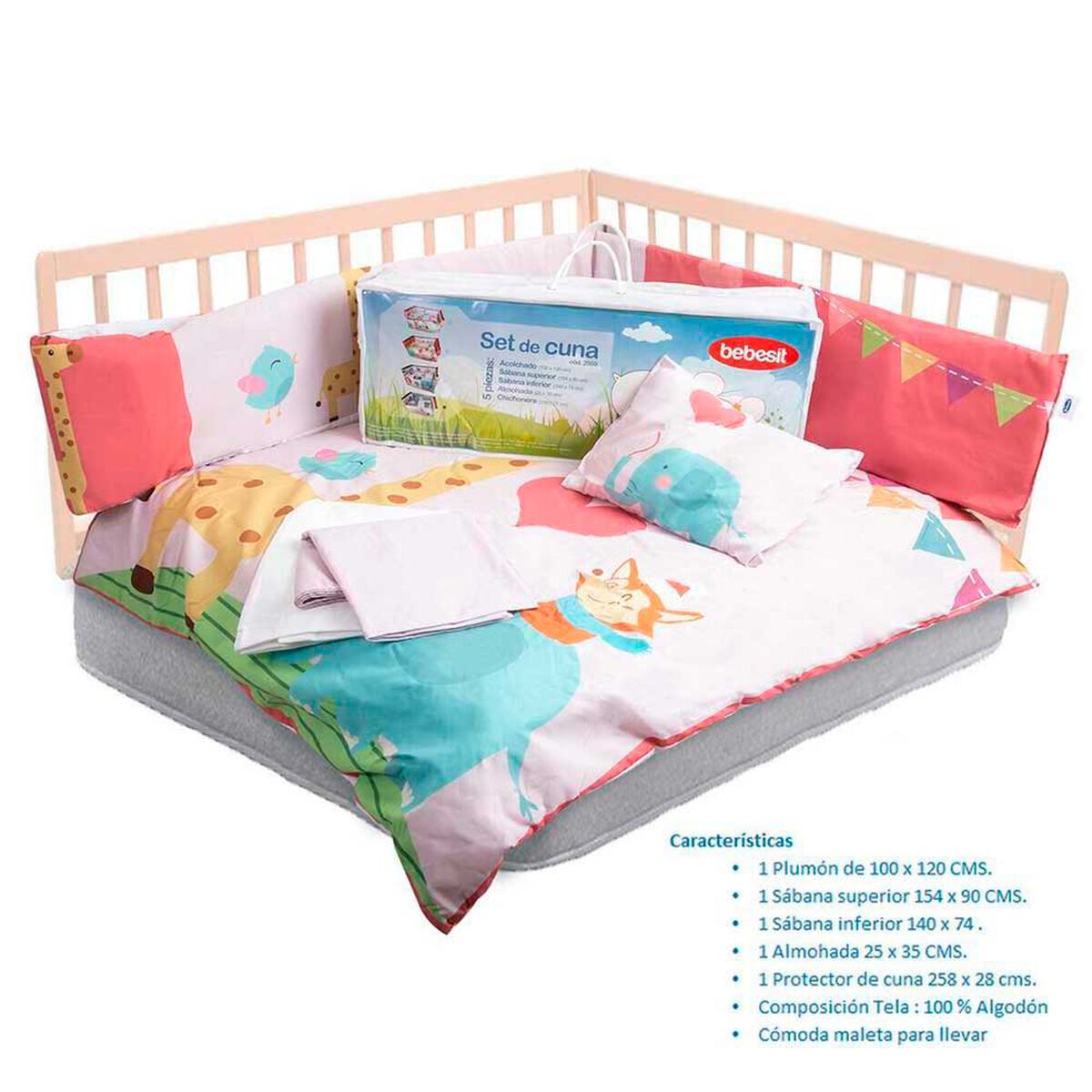 Set de Cuna Jirafa 5 Piezas Bebesit