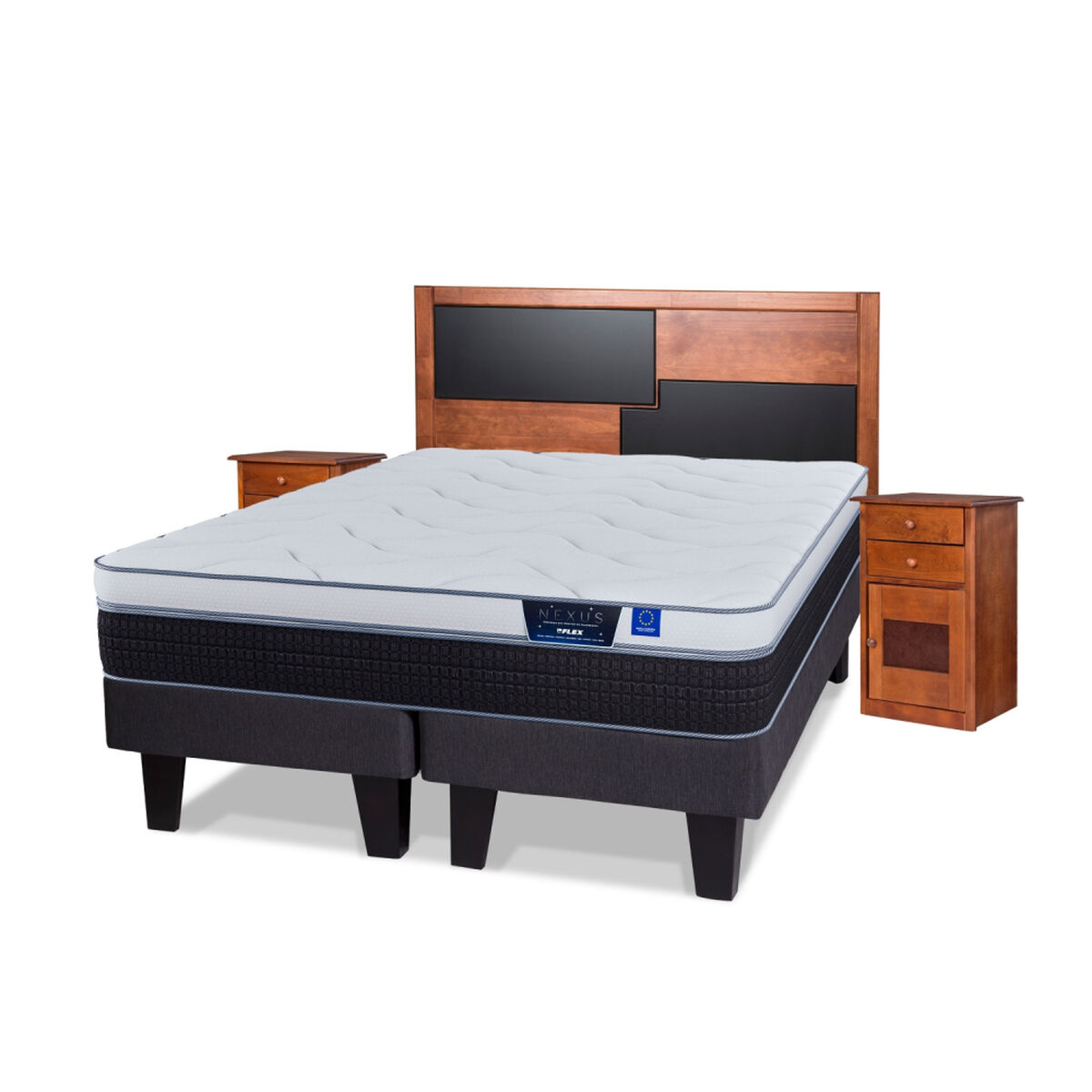 Cama Europea Flex King Nexus Base Dividida + Set Colonia