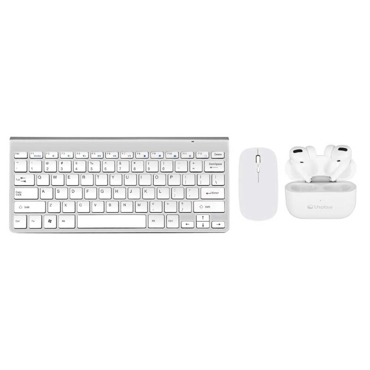 Kit Teclado + Mouse Levo + Audífonos Lhotse Rm7 Pro Blanco