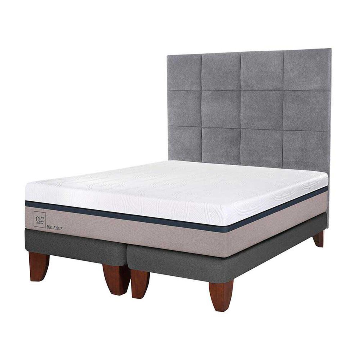Cama Europea CIC Base Dividida King Balance + Respaldo Tamesis