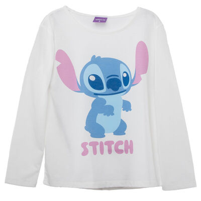 Polera Manga Larga Niña Stitch