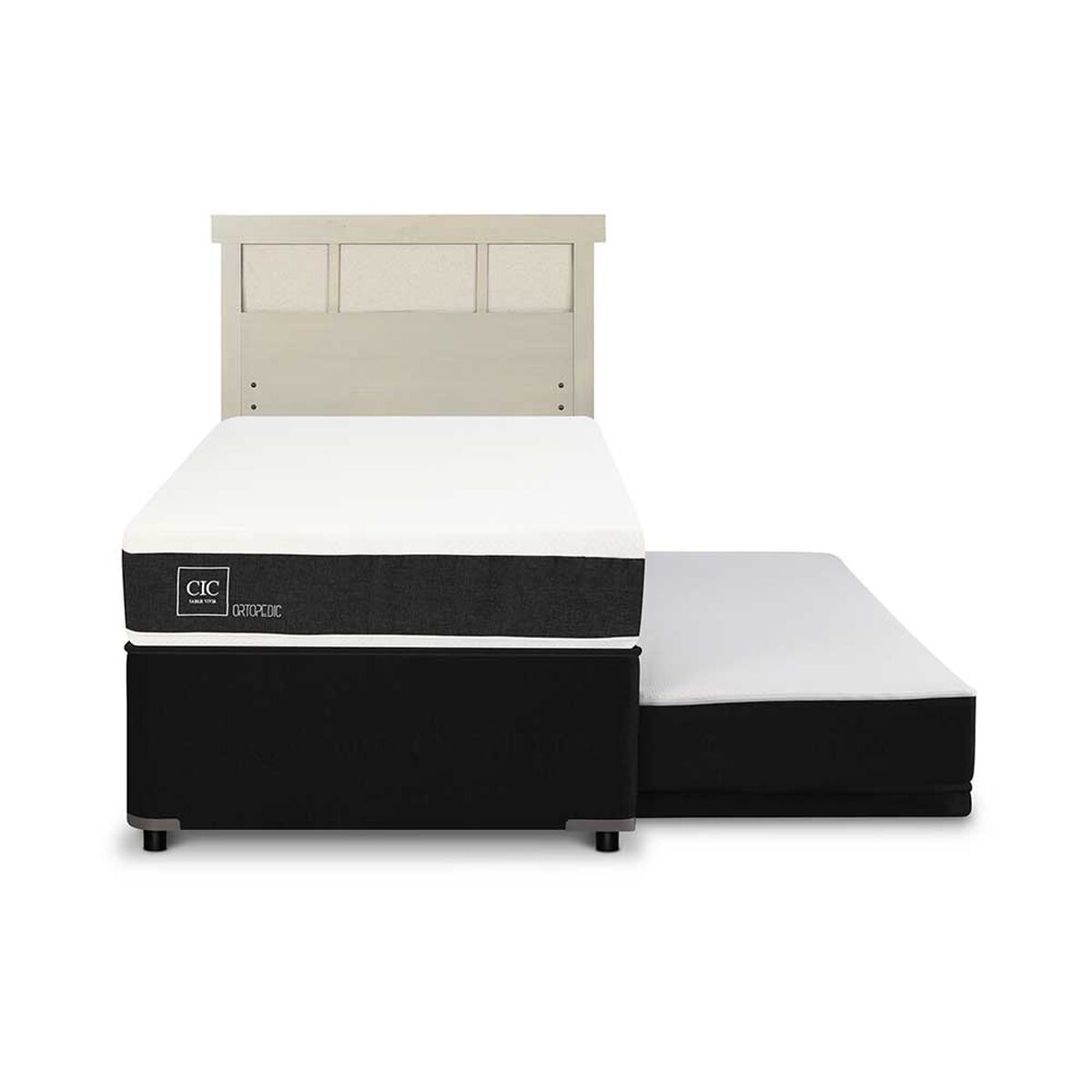 Cama Nido CIC 1,5 Plazas Ortopedic + Respaldo Dublin Alpino